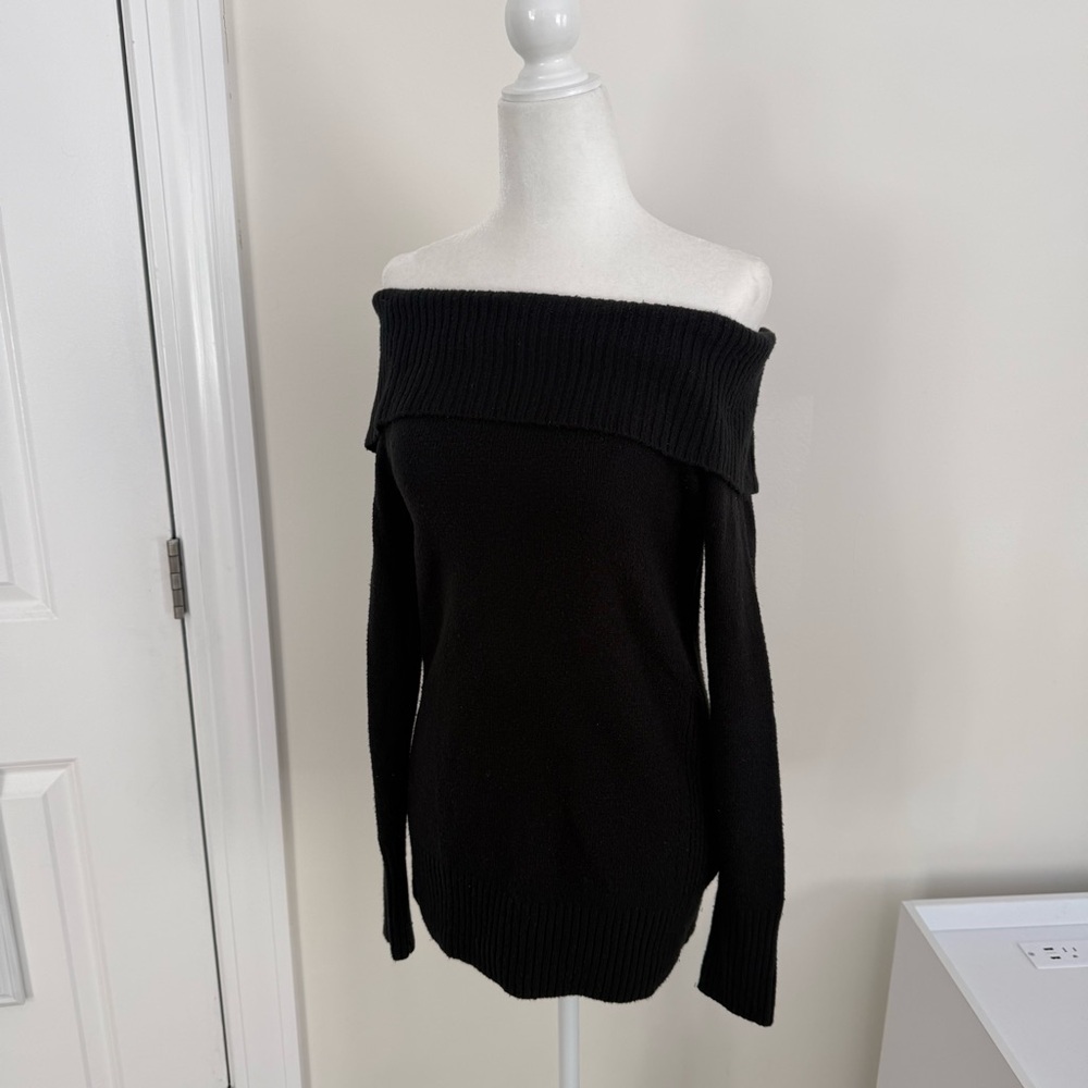 Moda International Black Off-Shoulder Sweater